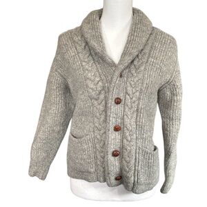Gant wool Light Gray Cable Knit Cardigan